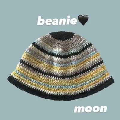 ハンドメイド ビーニー クラッシャーハット クロシェハット