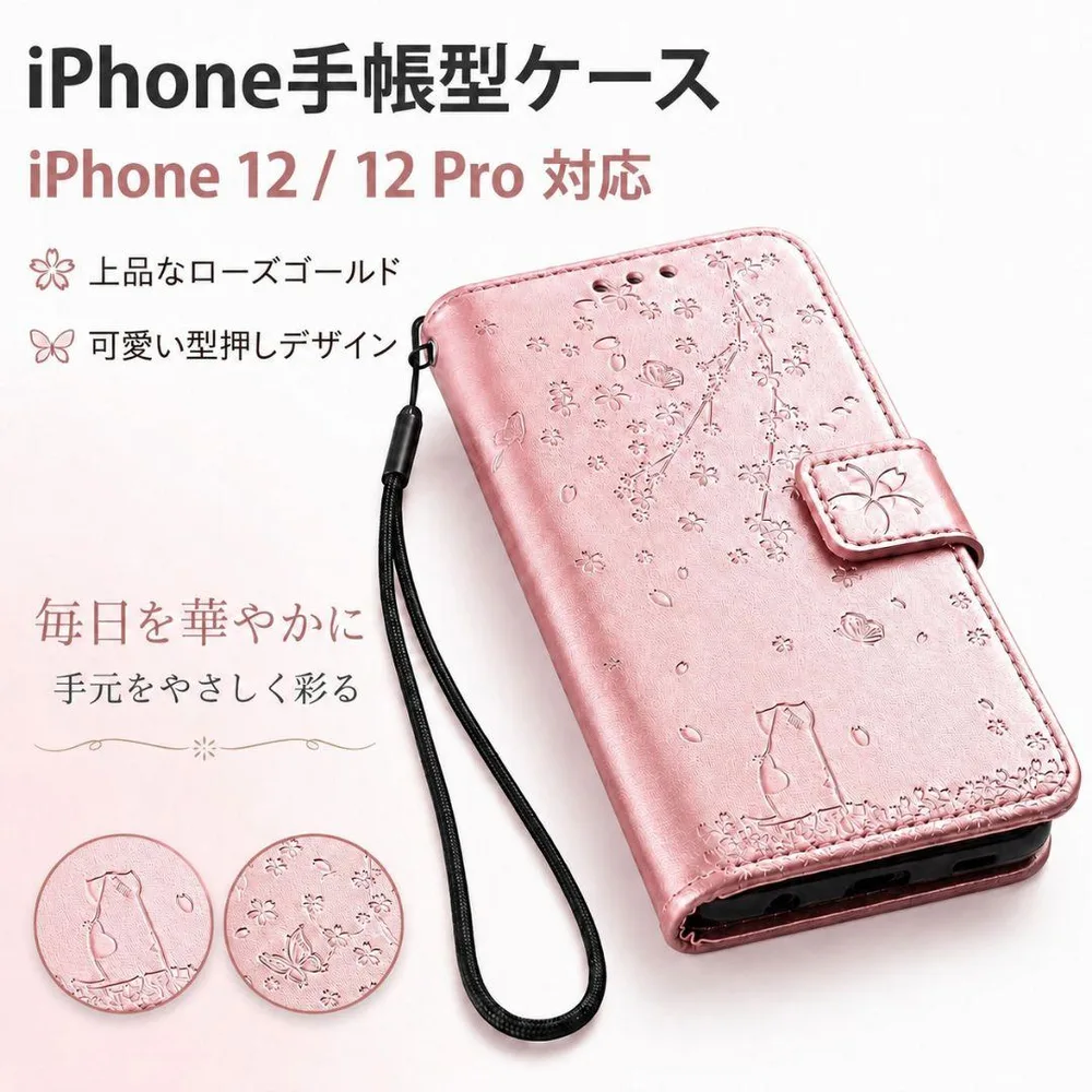 iPhone 12/iPhone 12 Pro対応 手帳型スマホケース