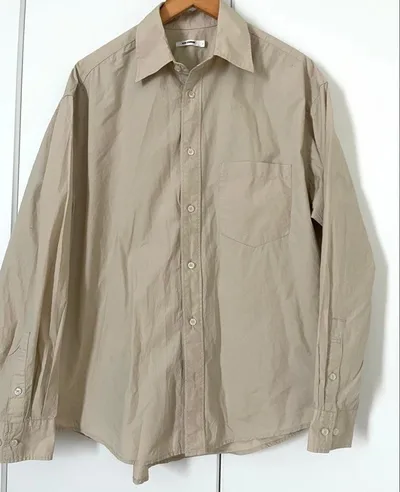 WEGO STANDARD เสื้อเชิ้ตแขนยาว สีเบจ L