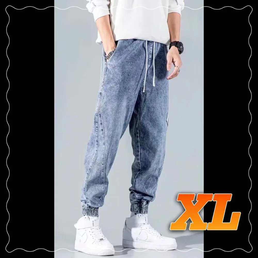 メンズ デニム ジョガーパンツ XL ブルー