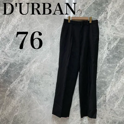 D'URBAN メンズ ブラック スラックス ビジネス 美脚