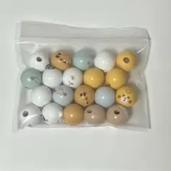 動物フェイス ウッドビーズ アソート ハンドメイド