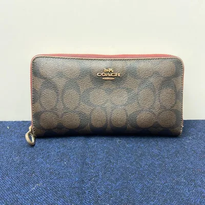 COACH 長財布 C4452 シグネチャー ブラウン レッド