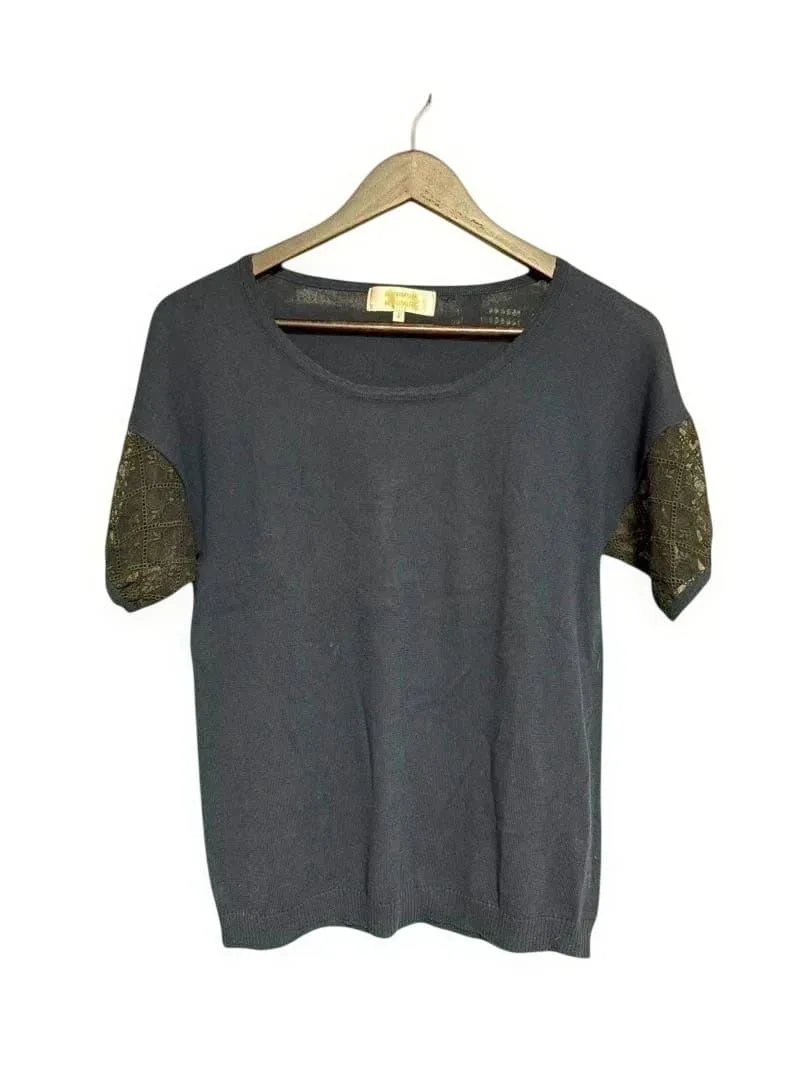 MINIMUM ブラック レーススリーブ Tシャツ サイズ2 Mサイズ