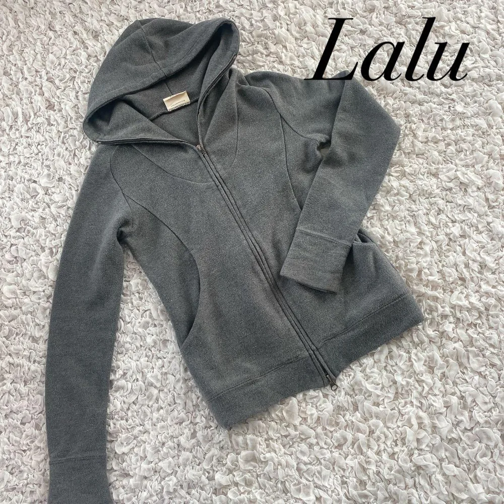 Lalu.*日本製 フルジップパーカー サイズ0 グレー