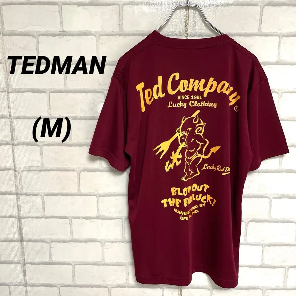TEDMAN テッドマン バックプリント グラフィックTシャツ ワインレッド
