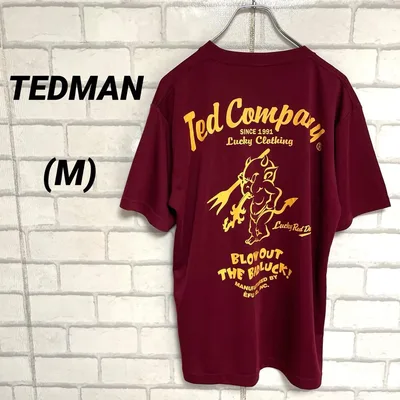 TEDMAN テッドマン バックプリント グラフィックTシャツ ワインレッド