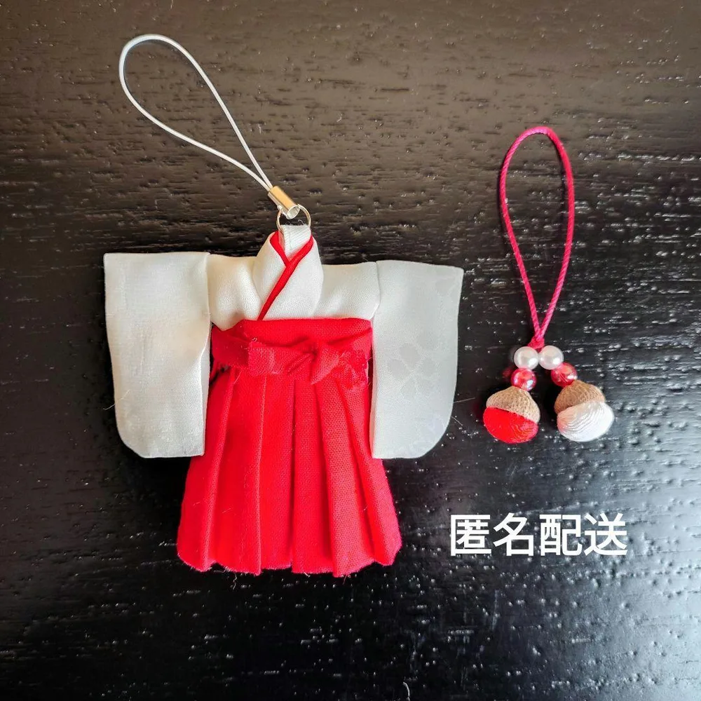 ミニチュア着物 巫女さんストラップ 袴 *神社*お守り* 和雑貨 バッグチャーム