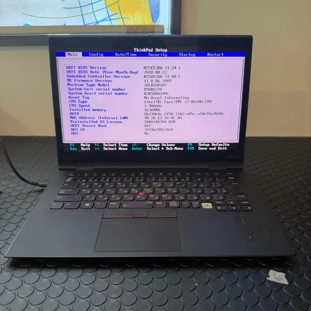 ジャンクPC レノボ ThinkPad X1 yoga i7 8650U 16G