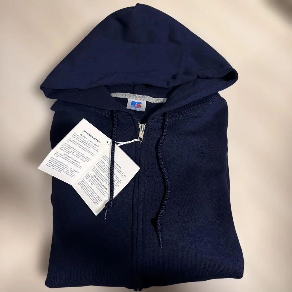 RUSSELL ATHLETIC ジップアップパーカー ネイビー デッドストック