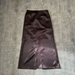 GALLARDAGALANTE サテン スカート ブラウン