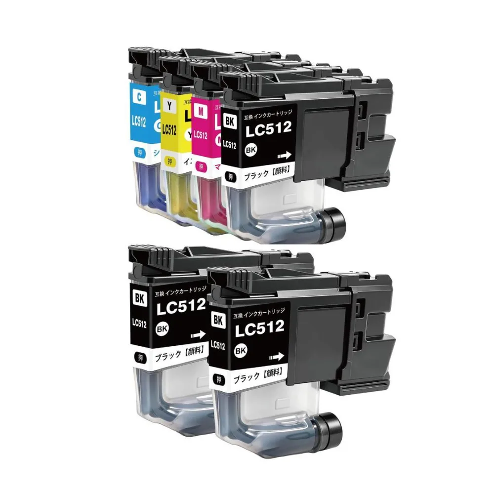 ブラザー LC512 互換インク 6本セット 黒3本+カラー3色 全色顔料