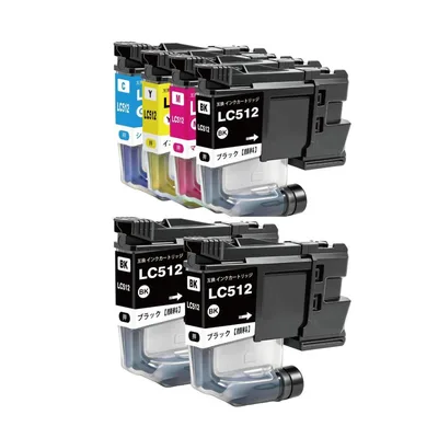 ブラザー LC512 互換インク 6本セット 黒3本+カラー3色 全色顔料