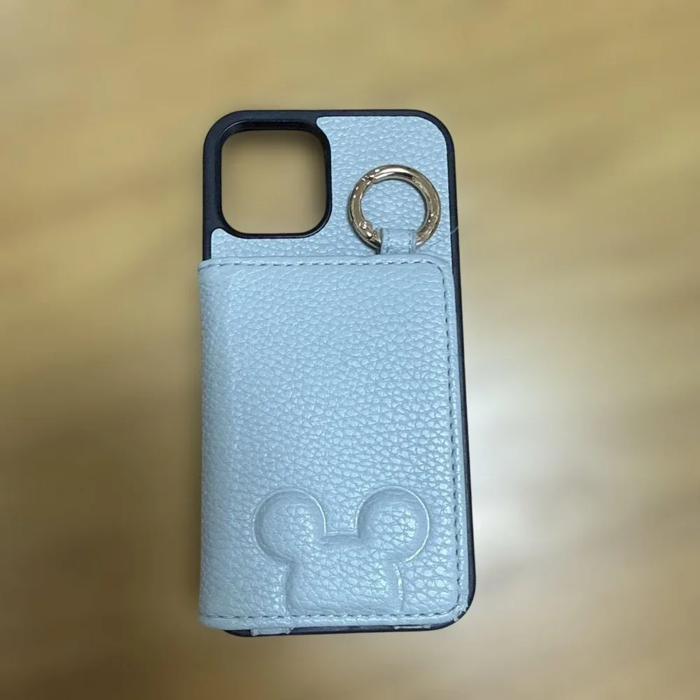 iPhone14ケース ミラー付き カード収納 リング付き