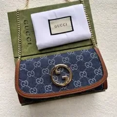 GUCCI GGキャンバス クラッチバッグ デニム