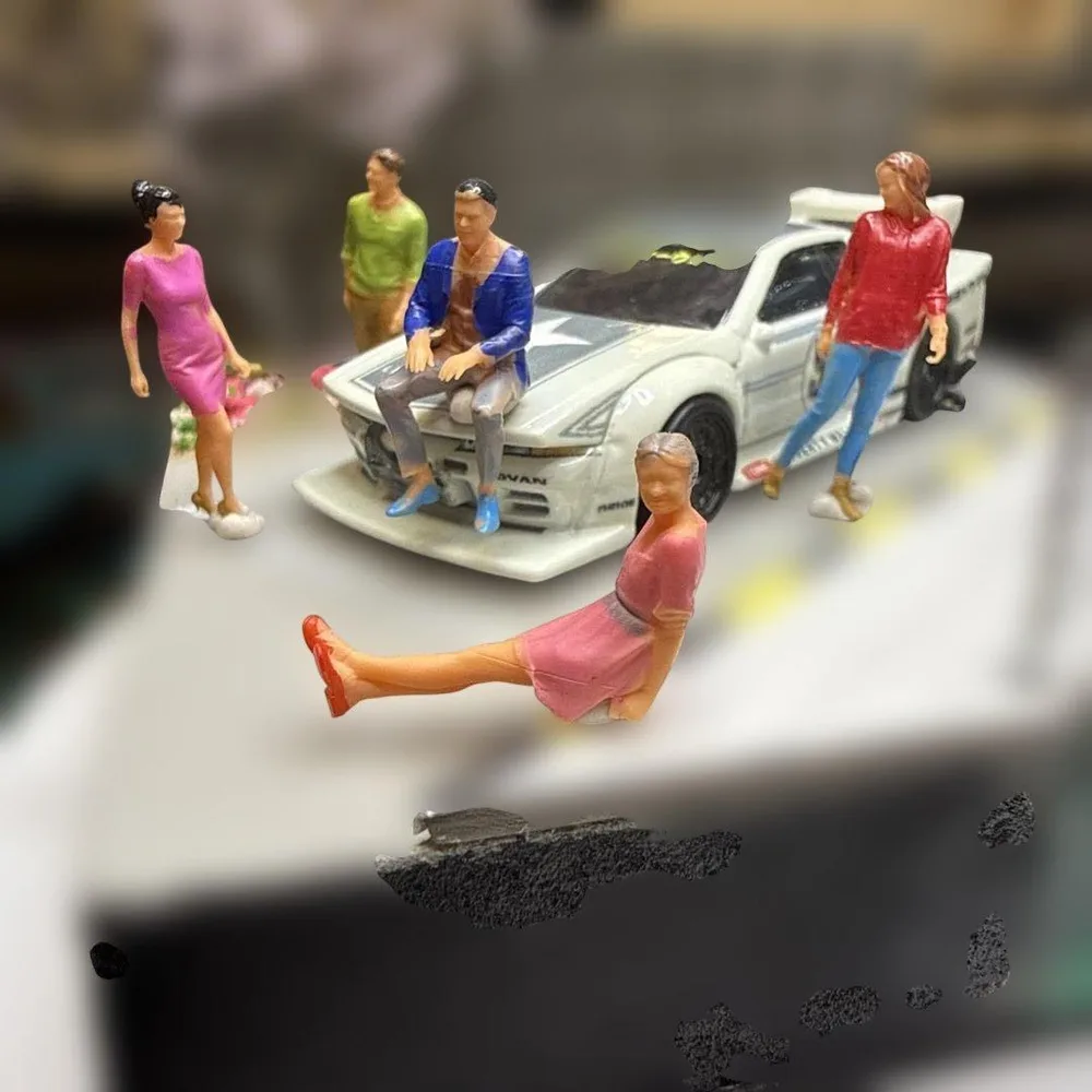【超激安】1/64 ミニカー用 フィギュア 5体セット 撮影カメラマン ジオラマ