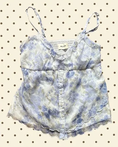 Hollister 花柄 キャミソール ブルー