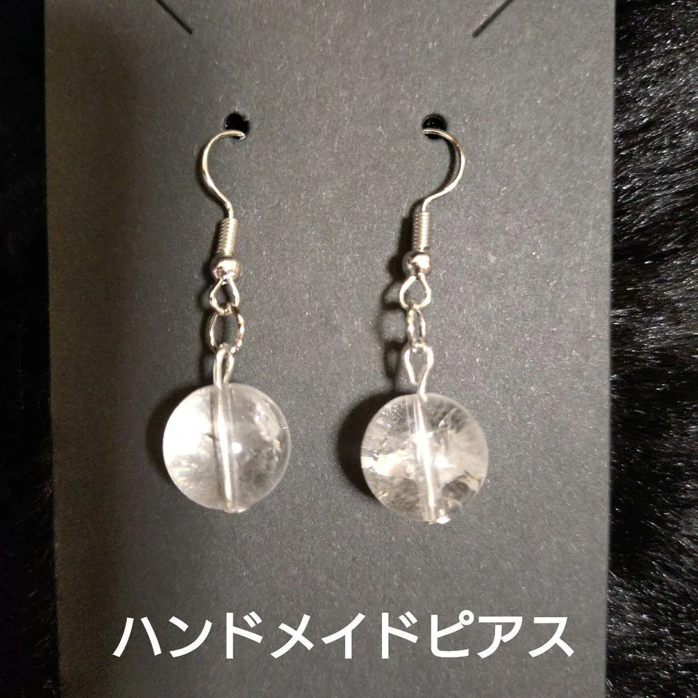 ハンドメイド ピアス クリア