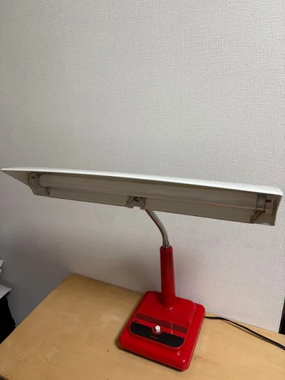 National ナショナル デスクランプ 昭和レトロ 電気スタンド 赤 当時物