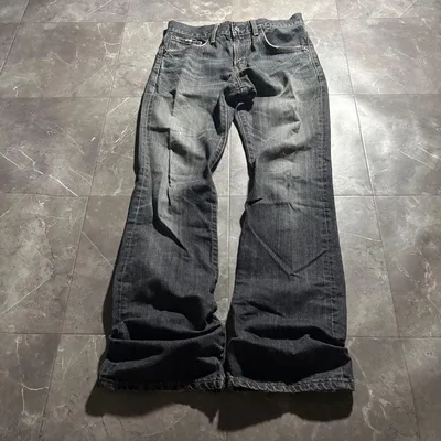 00s archive flare faded black denim y2k