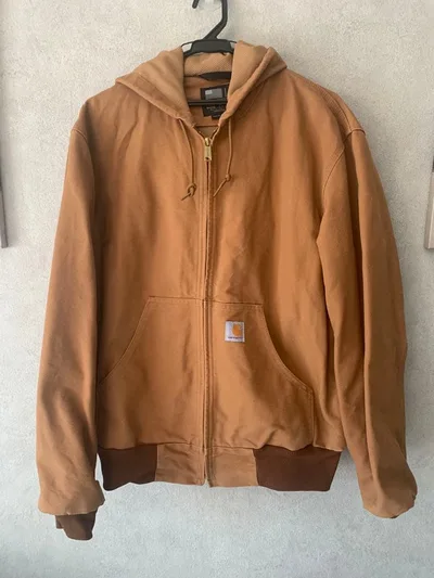Carhartt ダック地 フーディージャケット ブラウン S