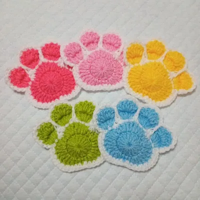 肉球モチーフ5枚(白)
