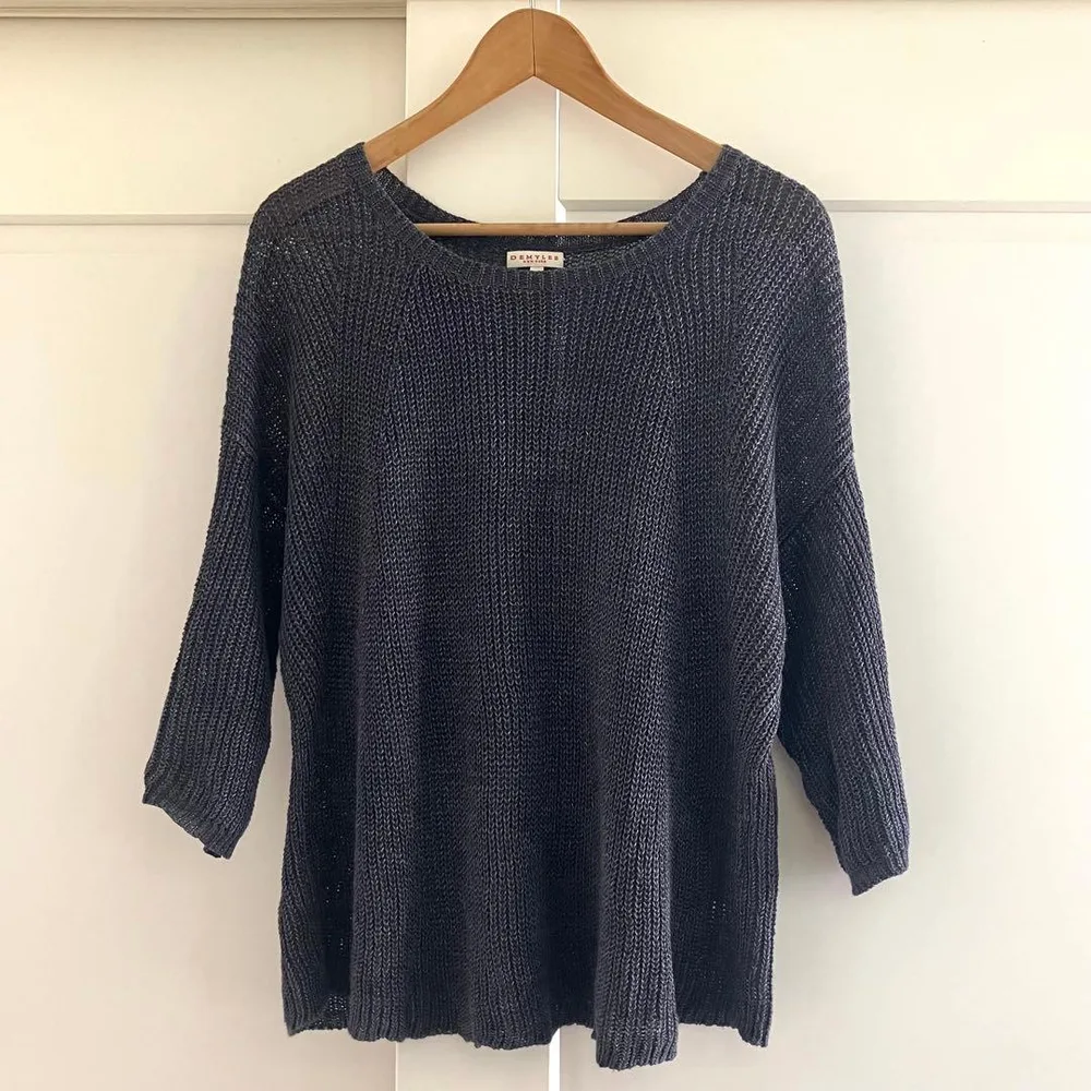 DEMYLEE リネン オーバーサイズ ニット XS ネイビー 美品