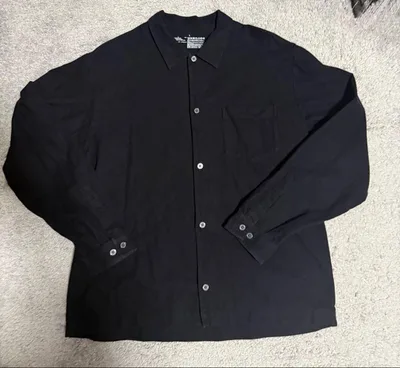 無印良品 メンズ コットン 長袖シャツ ブラック L