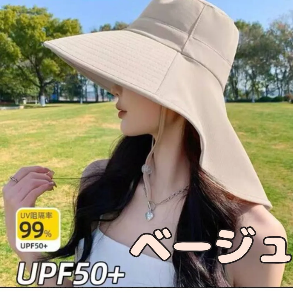 UVカット つば広帽子 2way UPF50+ レディース 日焼け防止 軽量