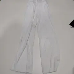 UNIQLO リブワイドパンツ ホワイト S