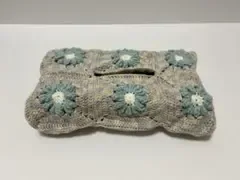 ハンドメイド かぎ針編み フラワーモチーフ ティッシュケース