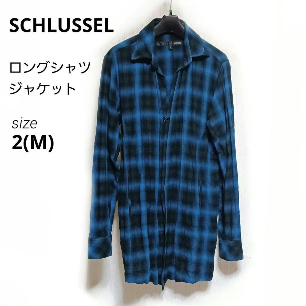 SCHLUSSEL ロングシャツ ジャケット チェック フック メンズ 2 春秋