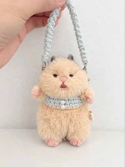ハンドメイド はむにぎり用 ハーネス ストラップ おでかけ おさんぽ 水色