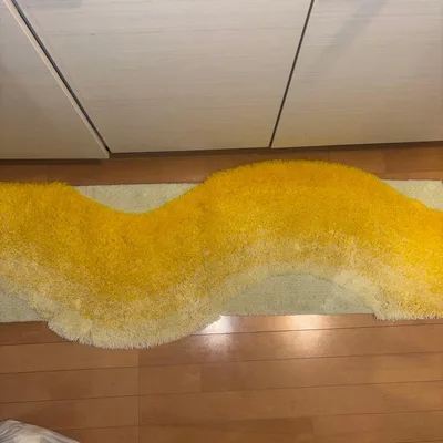 MIYOSHI RUG ウェーブデザイン ラグ イエロー