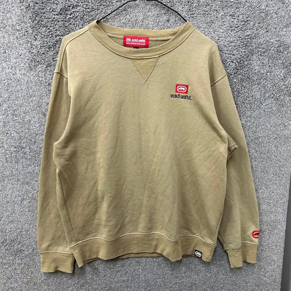 【F49】 ECKO UNLTD. 前Vスウェット サイズL カーキ 深緑