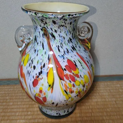 花瓶 フラワーベース 吹きガラス カラフル