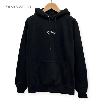 POLAR SKATE CO. 胸元 刺繍 ロゴ スウェット パーカー 黒 M