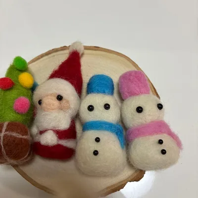 ハンドメイド 羊毛フェルト クリスマスツリー サンタ 雪だるま