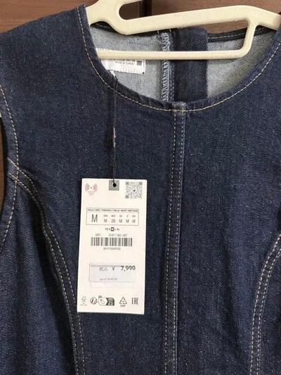 ZARA ชุดเดรสยีนส์แขนกุด ไซส์ M
