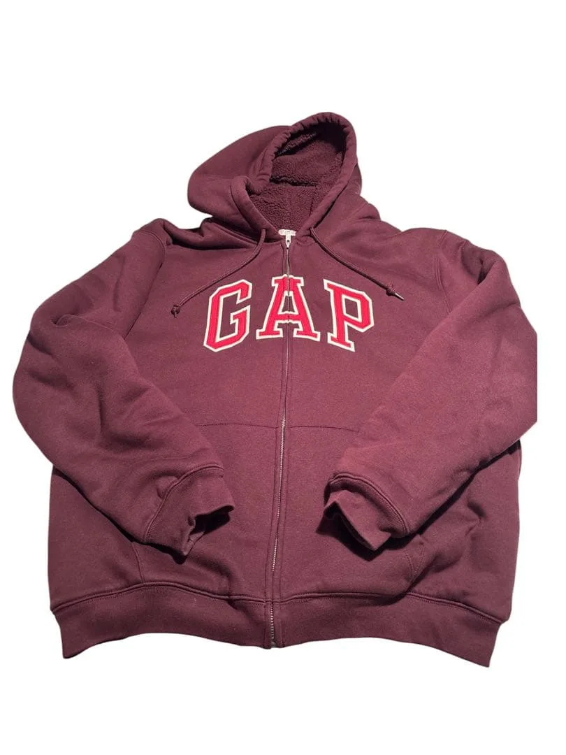 gap ワインレッド 裏起毛 フルジップパーカー