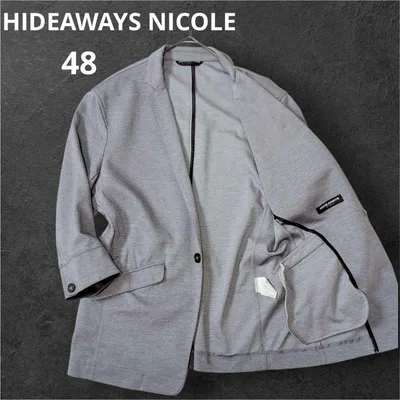 HIDEAWAYS NICOLEテーラードジャケット グレー シンプル 七分袖