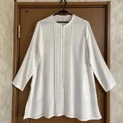 群言堂 岩見銀山 登美 コットンピンタックチュニック ガーゼ オフ 極美品