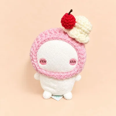 【ハンドメイド】ぬいぐるみ用かぶりもの いちごクリームソーダ