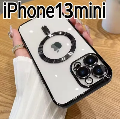 iPhone13mini クリア ふちどり ブラック メタリック マグセーフ