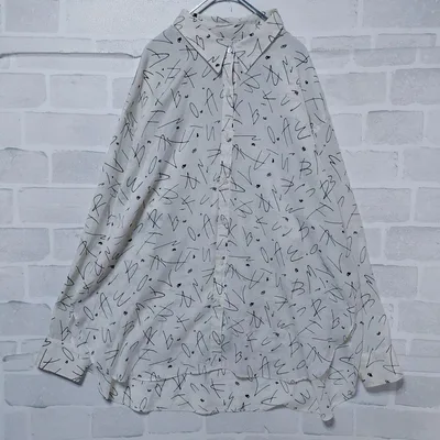 ジャーナルスタンダード 総柄シャツ ブラウス オフホワイト オーバーサイズ