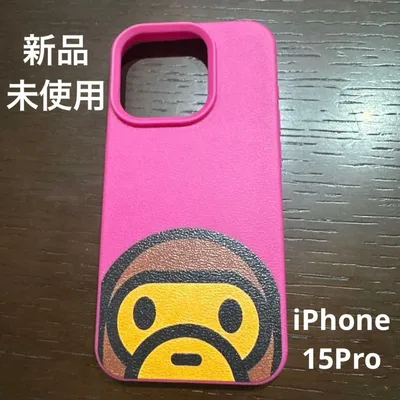A BATHING APE iPhone 15 Pro ケース ピンク