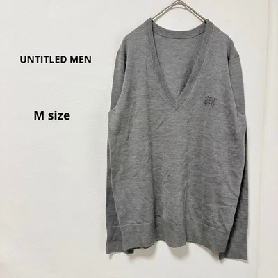 UNTITLED MEN アンタイトル Vネックニット M グレー ウール混