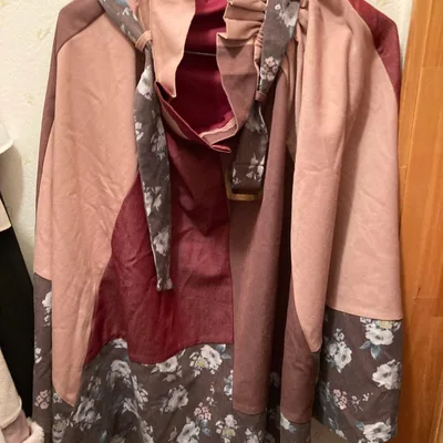 花柄切り替え フレアスカート ロング丈