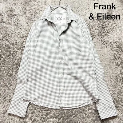 Frank & Eileen スキッパーシャツ グレー ギンガムチェック M相当