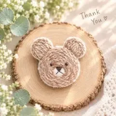 刺繍ブローチ ヘアゴム マグネット キーホルダー くま